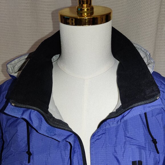 REI Elements E1 Hooded Blue Rain Jacket | Zipper | Vents | Waterproof | Medium - Picture 9 of 16